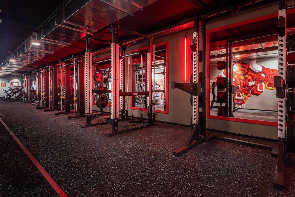 Pavigym Extreme Sound and Shock flooring in a commercial strength training space